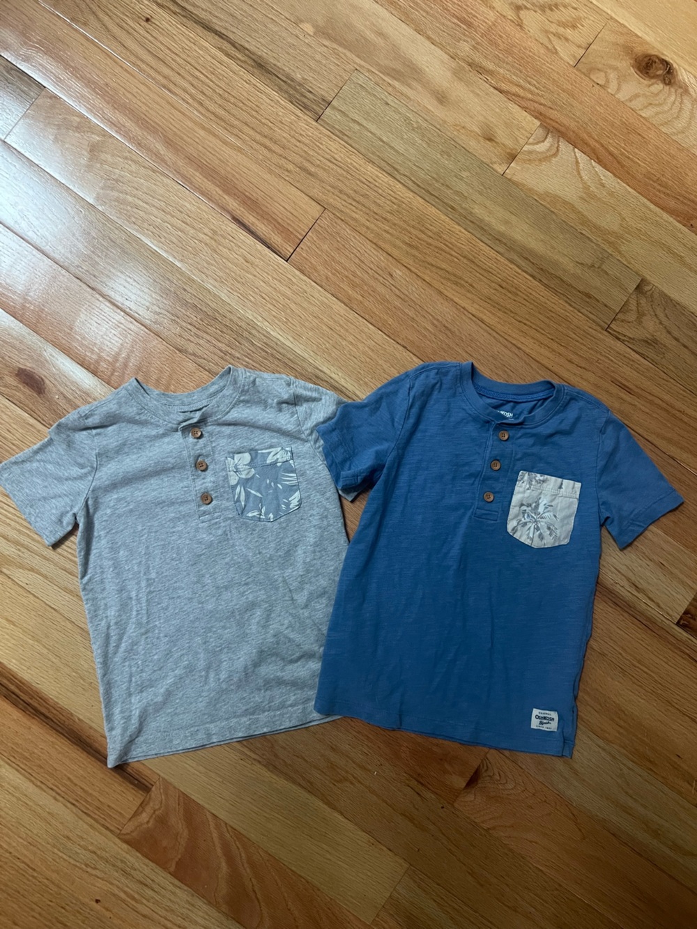 OshKosh B'gosh Short Sleeve Henley Tee Bundle- Blue & Gray